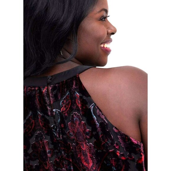 Torrid Halter Tunic Tank - Burnout Velvet Paisley Size 3X - 22/24 - 3 NWT - Picture 3 of 5